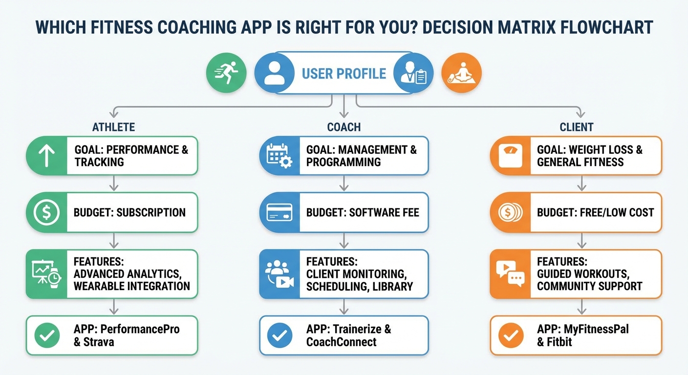 Arbre de décision pour choisir la bonne application de coach sportif selon son profil et ses objectifs