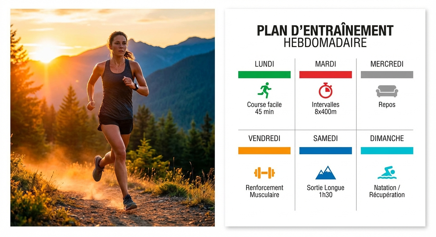 Semaine type d'un plan marathon sub 4h généré par intelligence artificielle