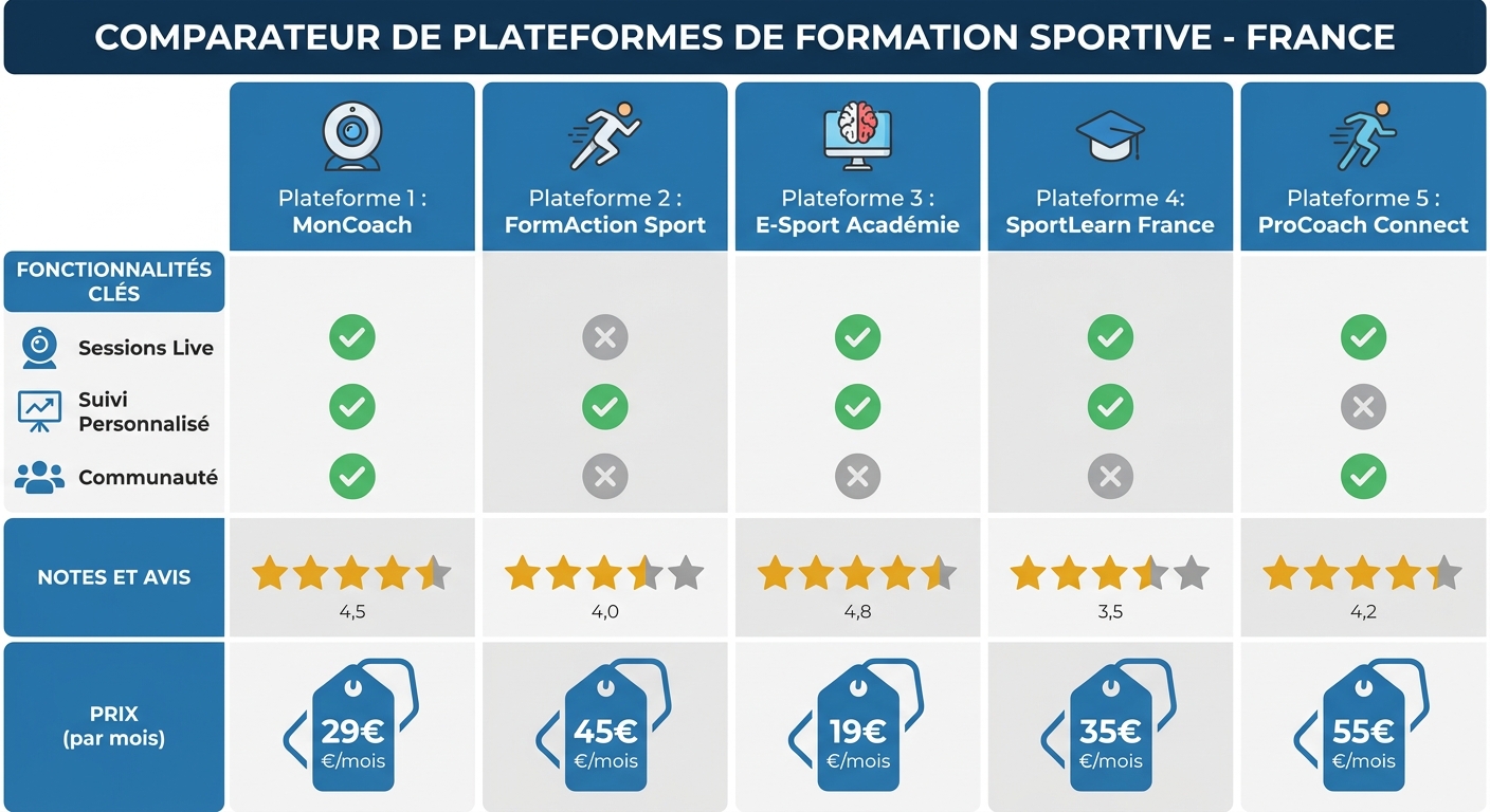 Matrice comparative des 5 principales plateformes françaises d'entraînement en 2026