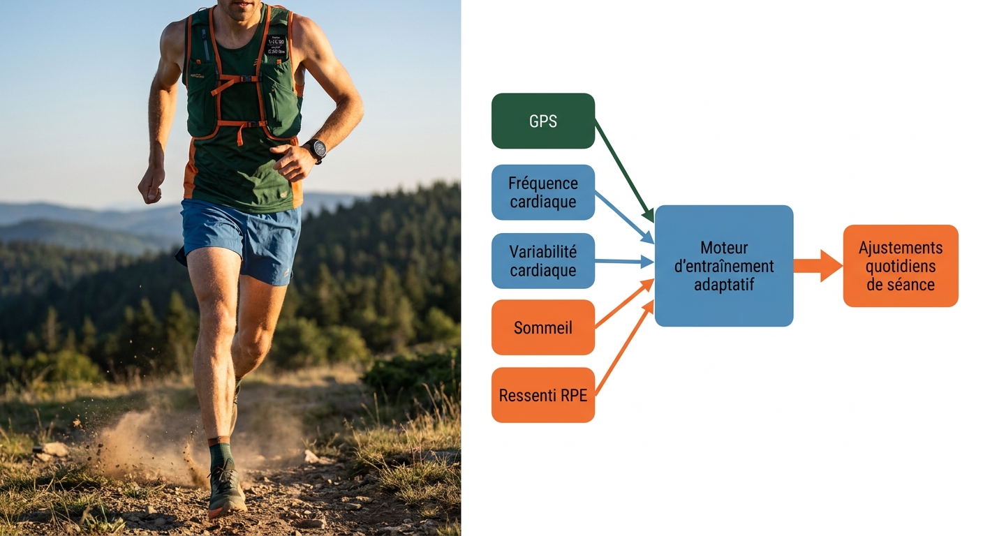 Infographie du fonctionnement d'un plan adaptatif algorithmique
