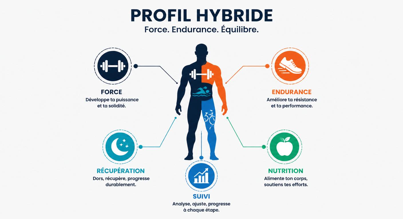 Infographie du profil de l'athlète hybride sur 12 semaines