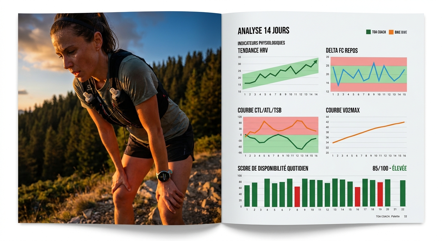 Infographie des cinq indicateurs data pour analyser une baisse de performance running