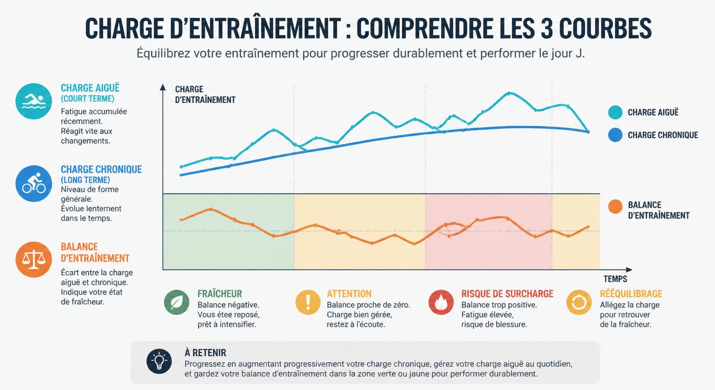 Infographie de la charge aiguë, chronique et de la balance d'entraînement