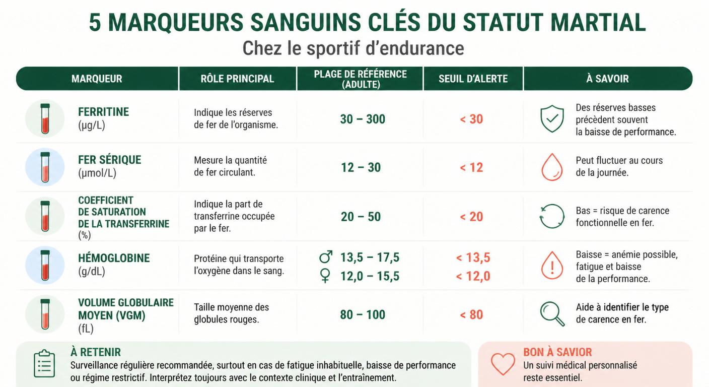 Marqueurs biologiques du statut martial du sportif d'endurance