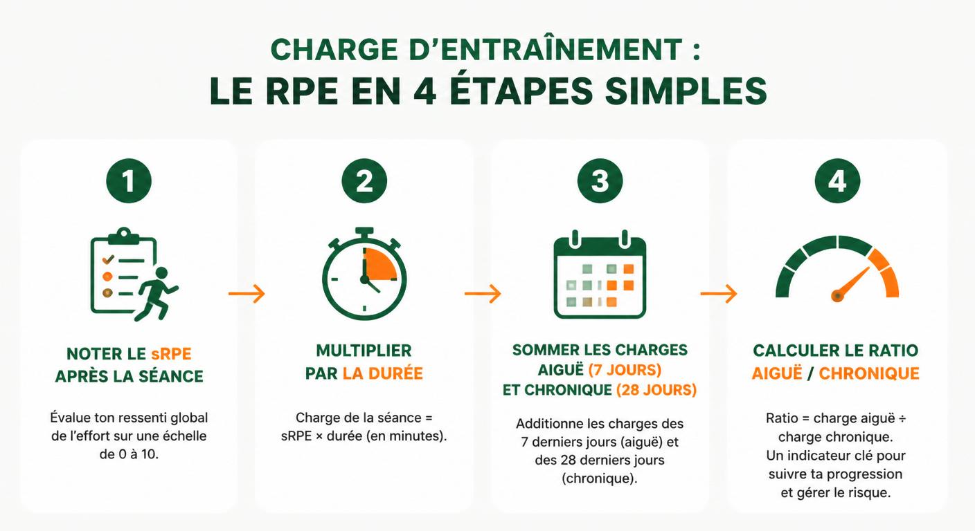 Workflow en 4 étapes du calcul de l'ACWR en CrossFit
