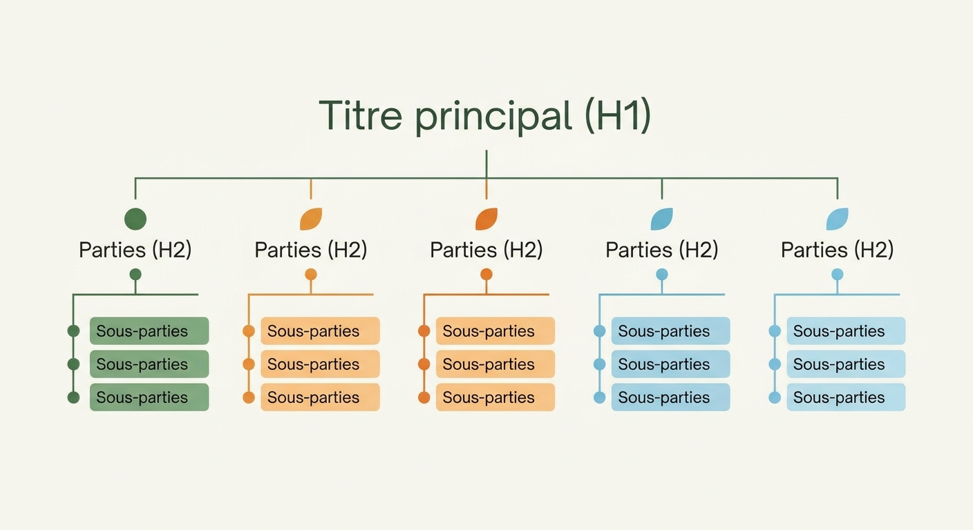 Infographie représentant une structure Hn claire avec H1, H2 et H3