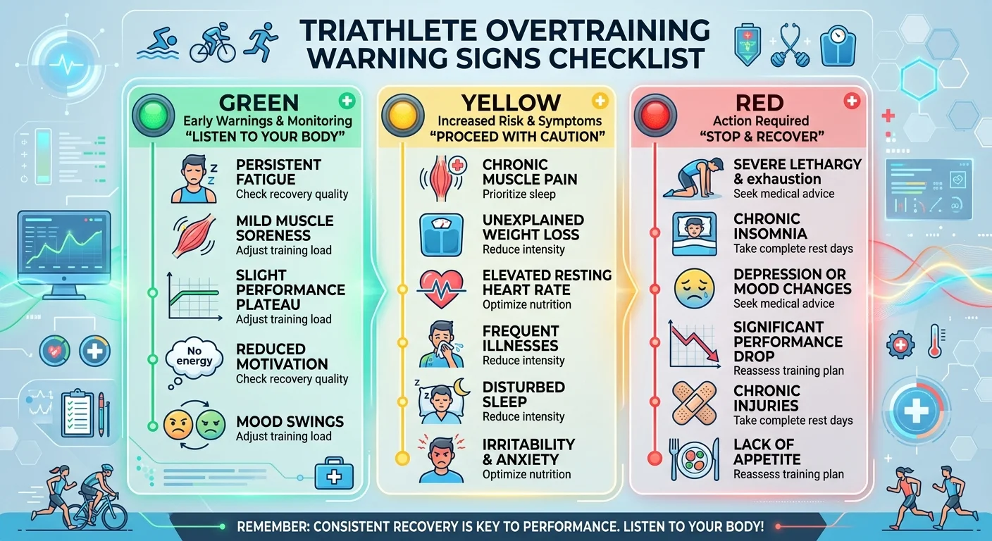 Checklist des signaux d'alerte du surentraînement en triathlon
