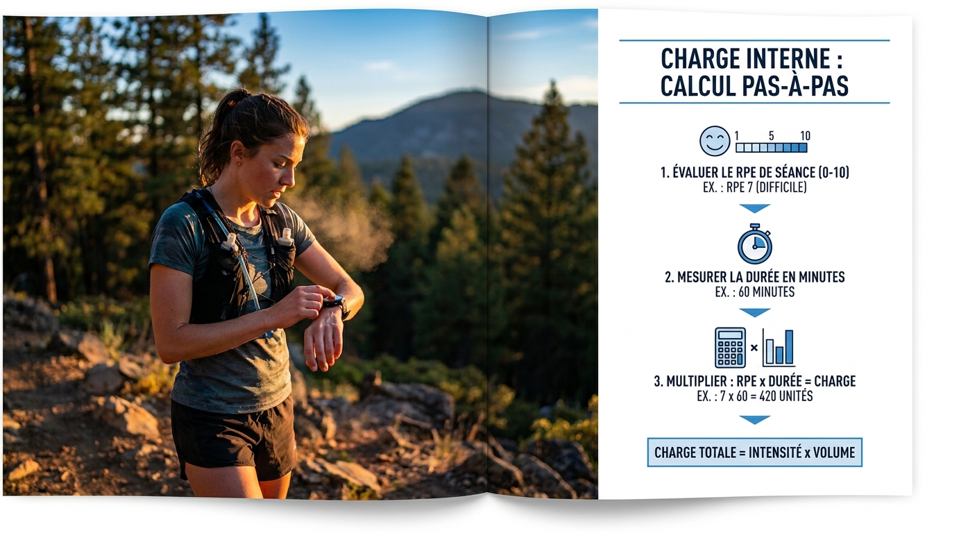 Infographie du calcul de la charge interne avec la sRPE en circuit training