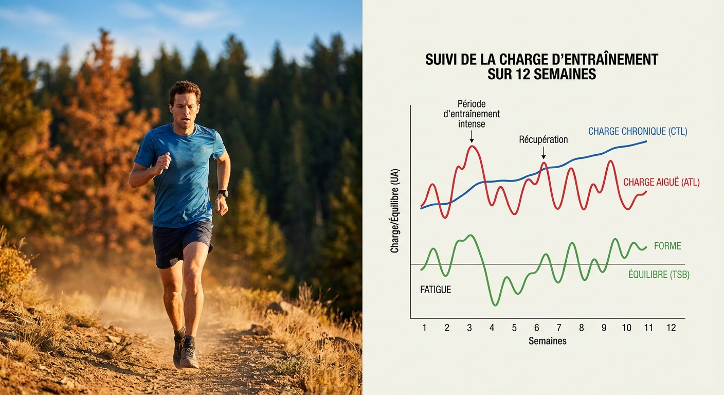 Infographie des courbes CTL ATL TSB sur douze semaines