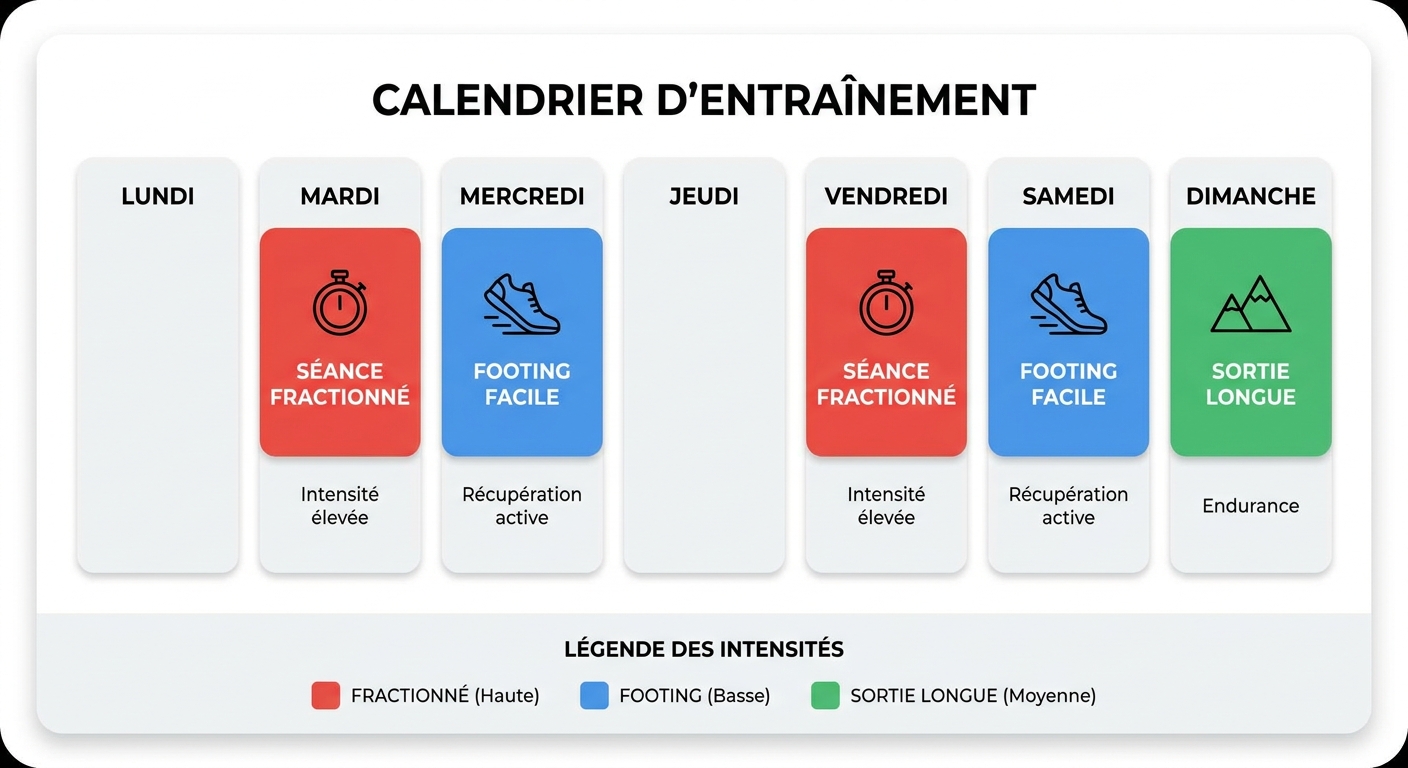 Placement optimal des séances de fractionné dans la semaine