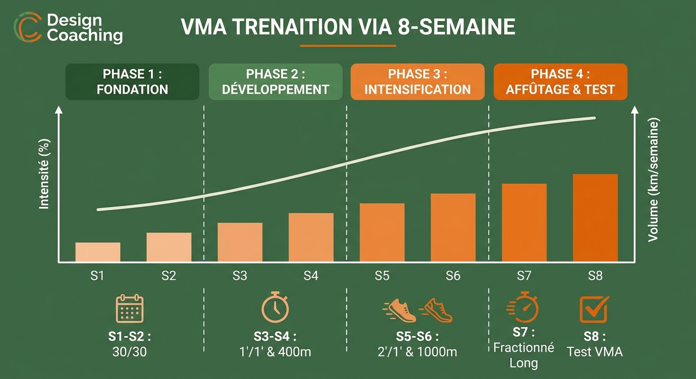 Programme d'entraînement VMA sur 8 semaines avec progression par phases