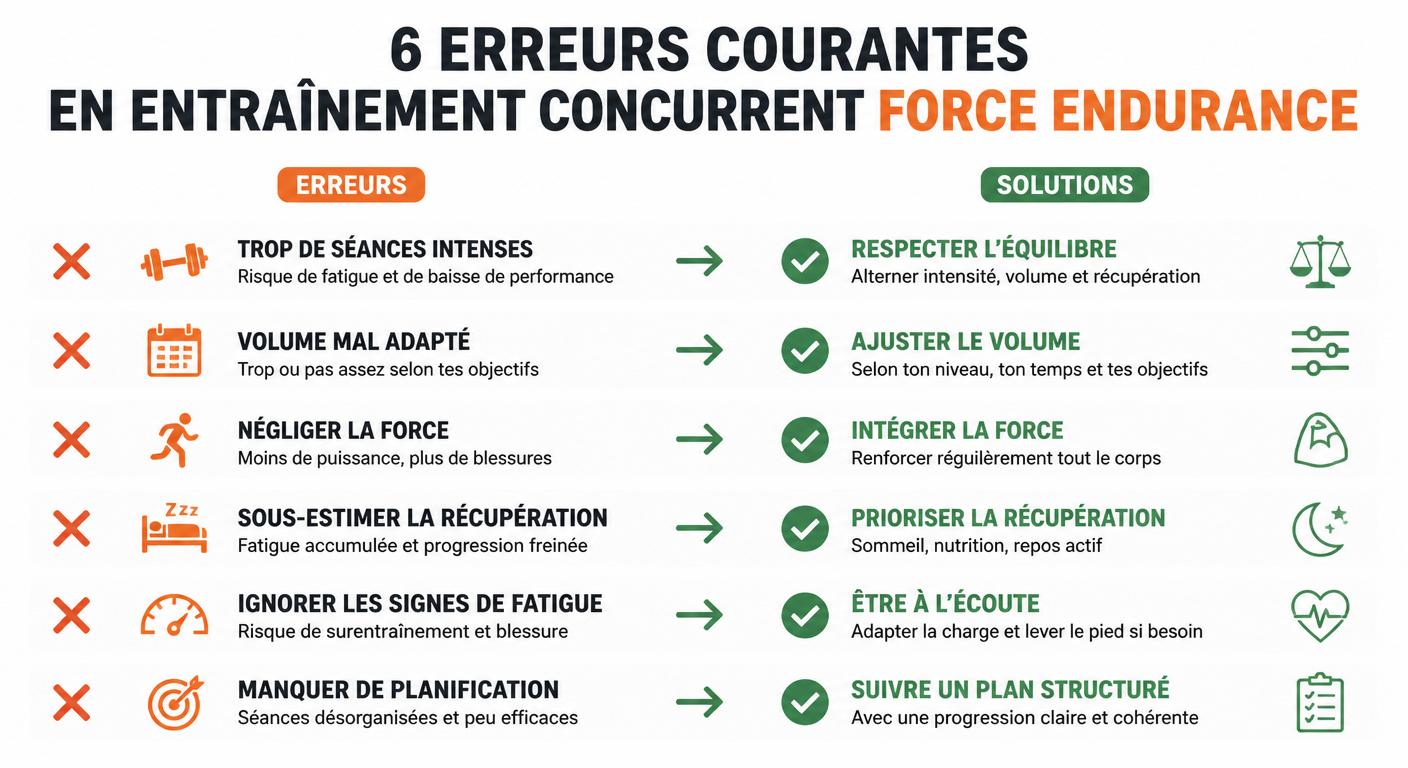 Six erreurs courantes en entraînement concurrent et leurs solutions