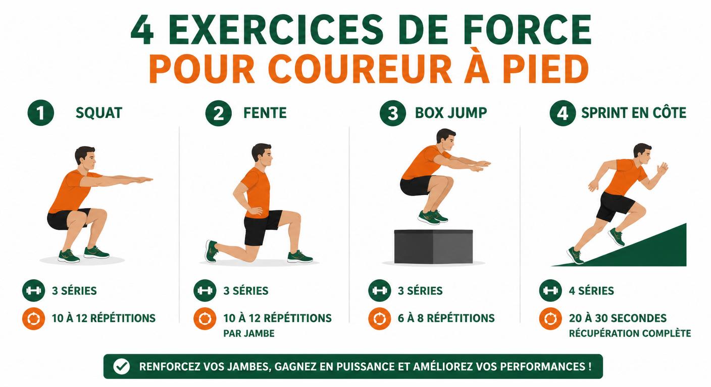 Quatre exercices de force essentiels pour coureur à pied