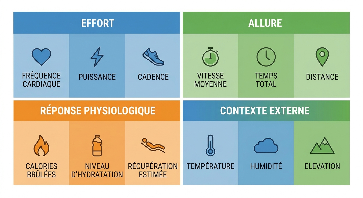 Panorama des douze métriques à lire après une sortie de course à pied