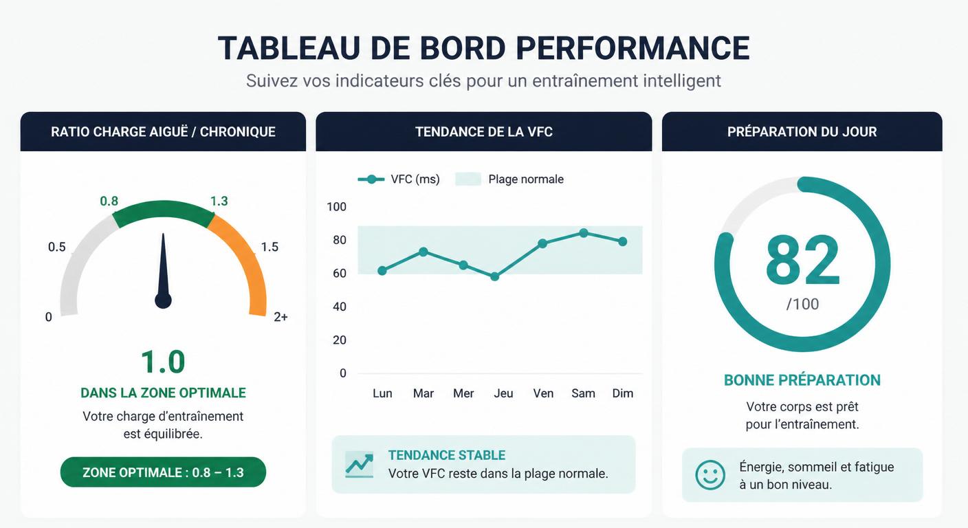 Infographie tableau de bord des trois métriques de pilotage de la récupération