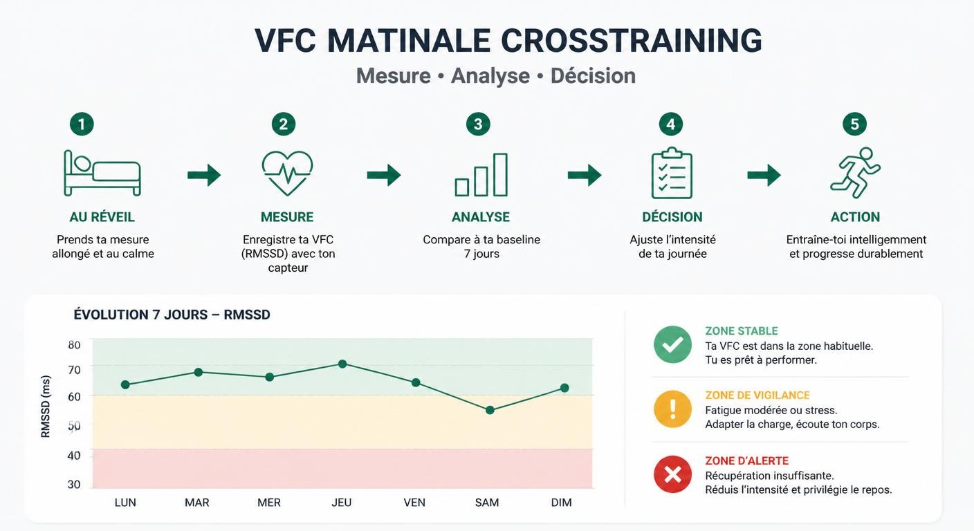 Infographie de la lecture de la HRV matinale pour le crossfitter