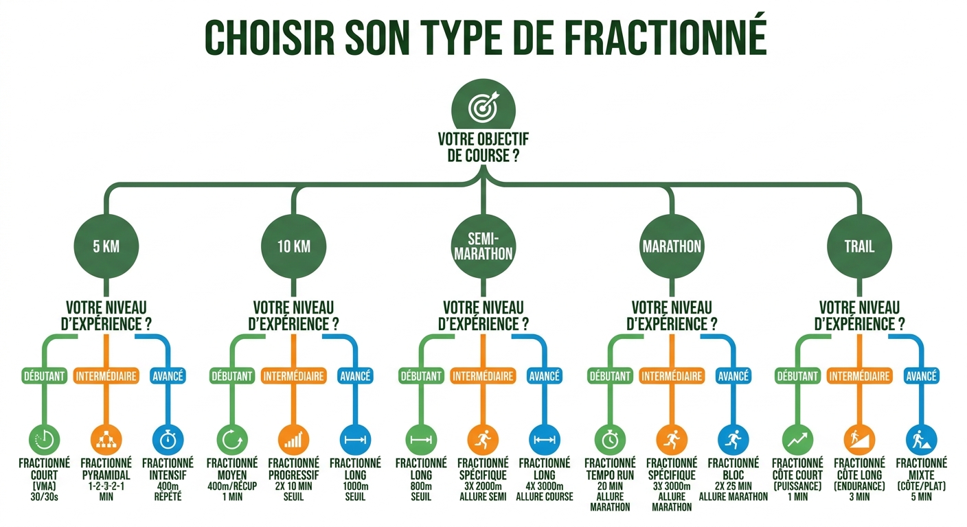 Arbre de décision pour choisir son type de fractionné selon son objectif