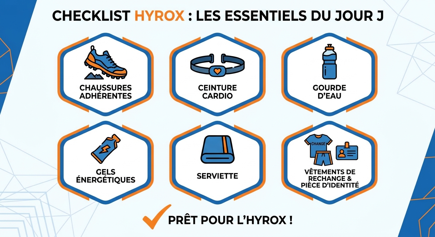Checklist illustrée du matériel indispensable pour une première course hyrox