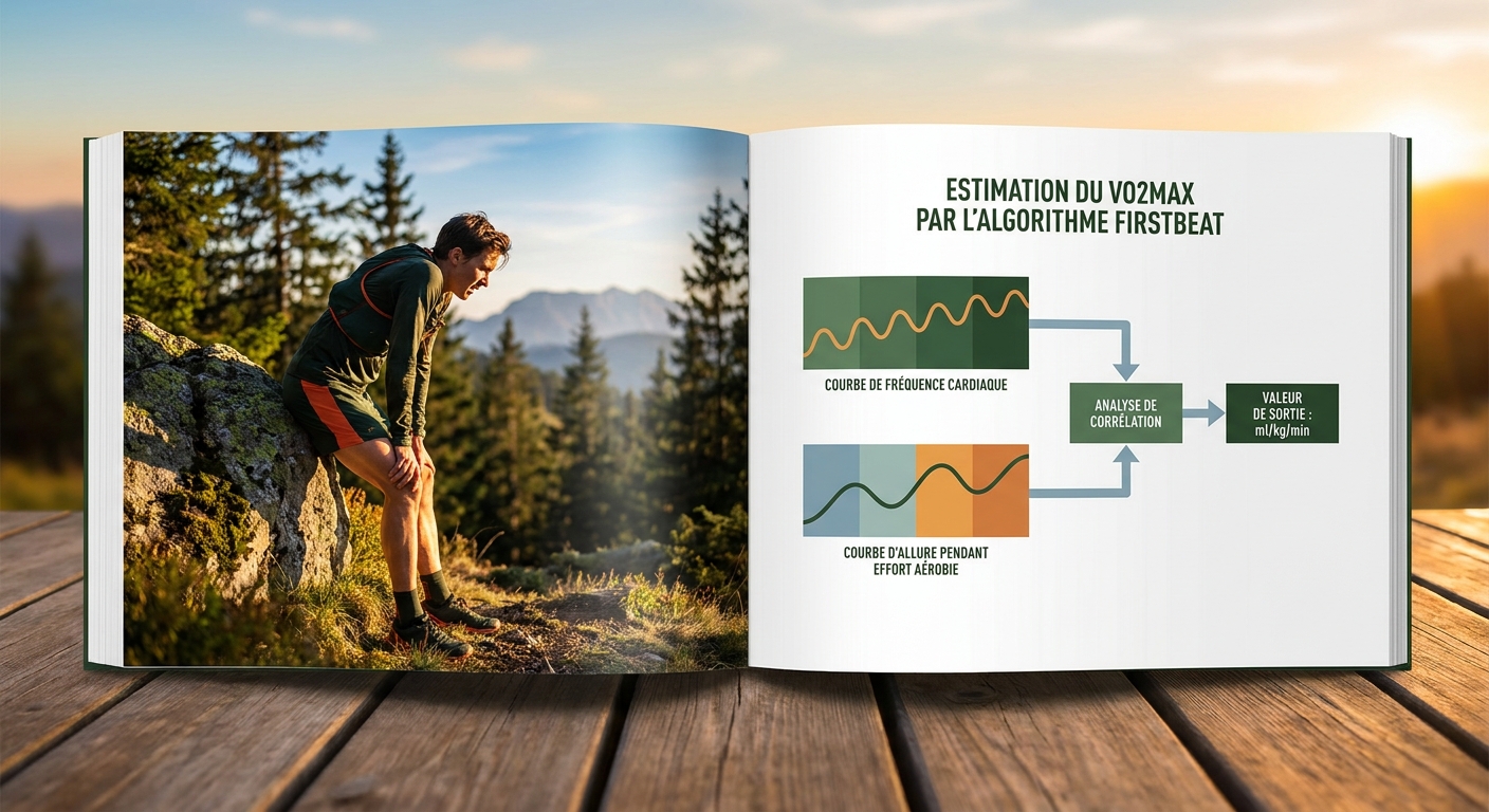 Schéma de calcul du VO2max par l'algorithme Firstbeat sur montre Garmin