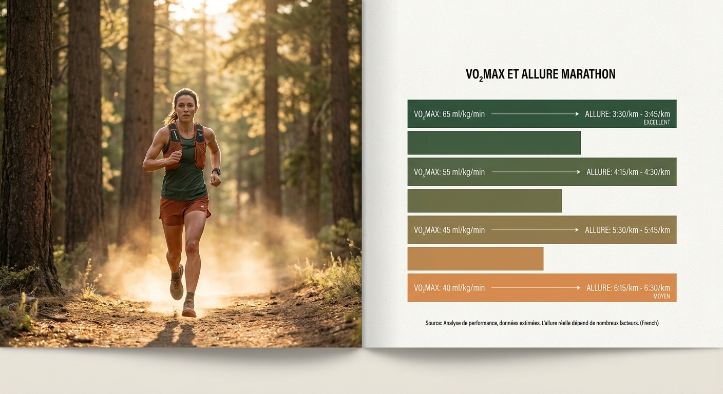 Correspondance VO2max estimé et allure marathon réaliste