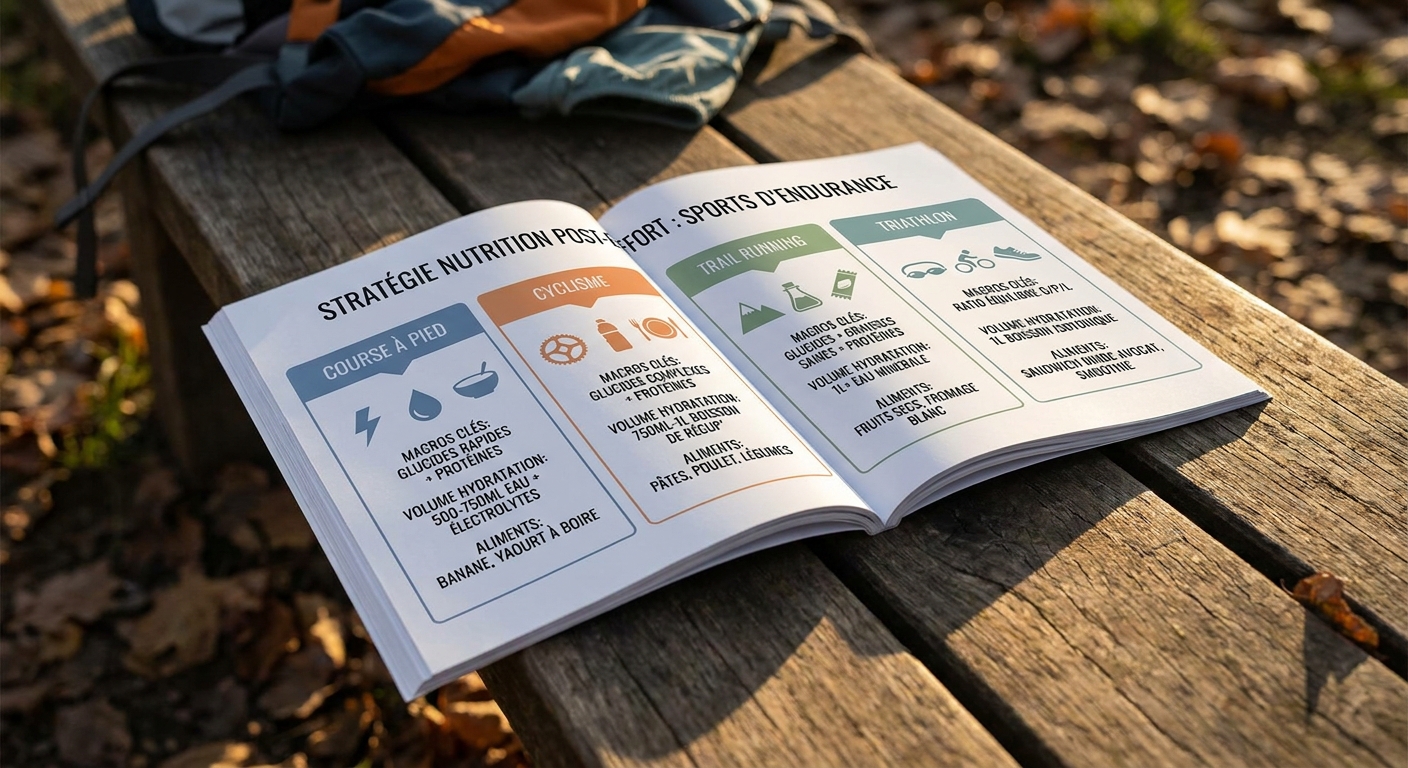 Comparatif nutrition récupération par sport d'endurance