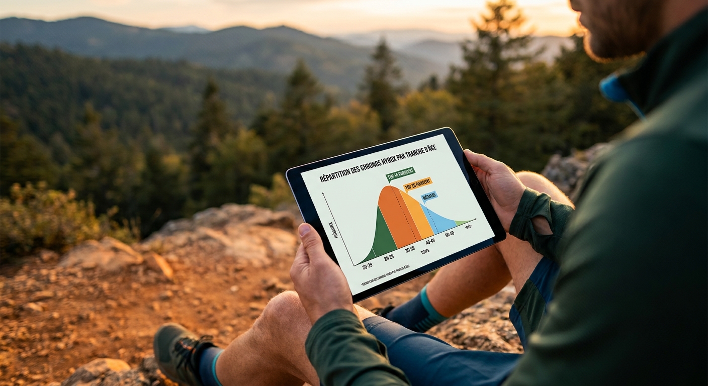 Infographie expliquant la lecture du percentile Hyrox par division et tranche d'âge