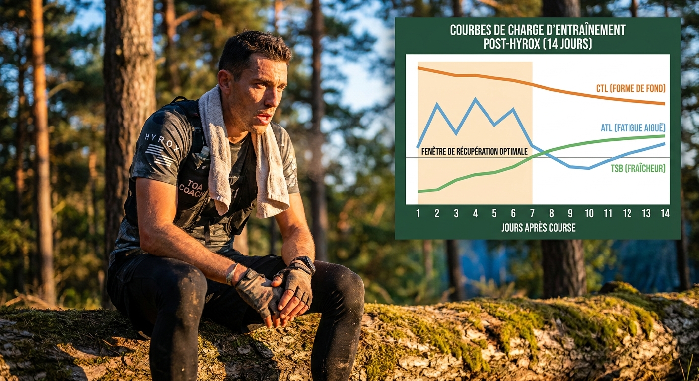 Infographie des courbes de charge d'entraînement après une course Hyrox