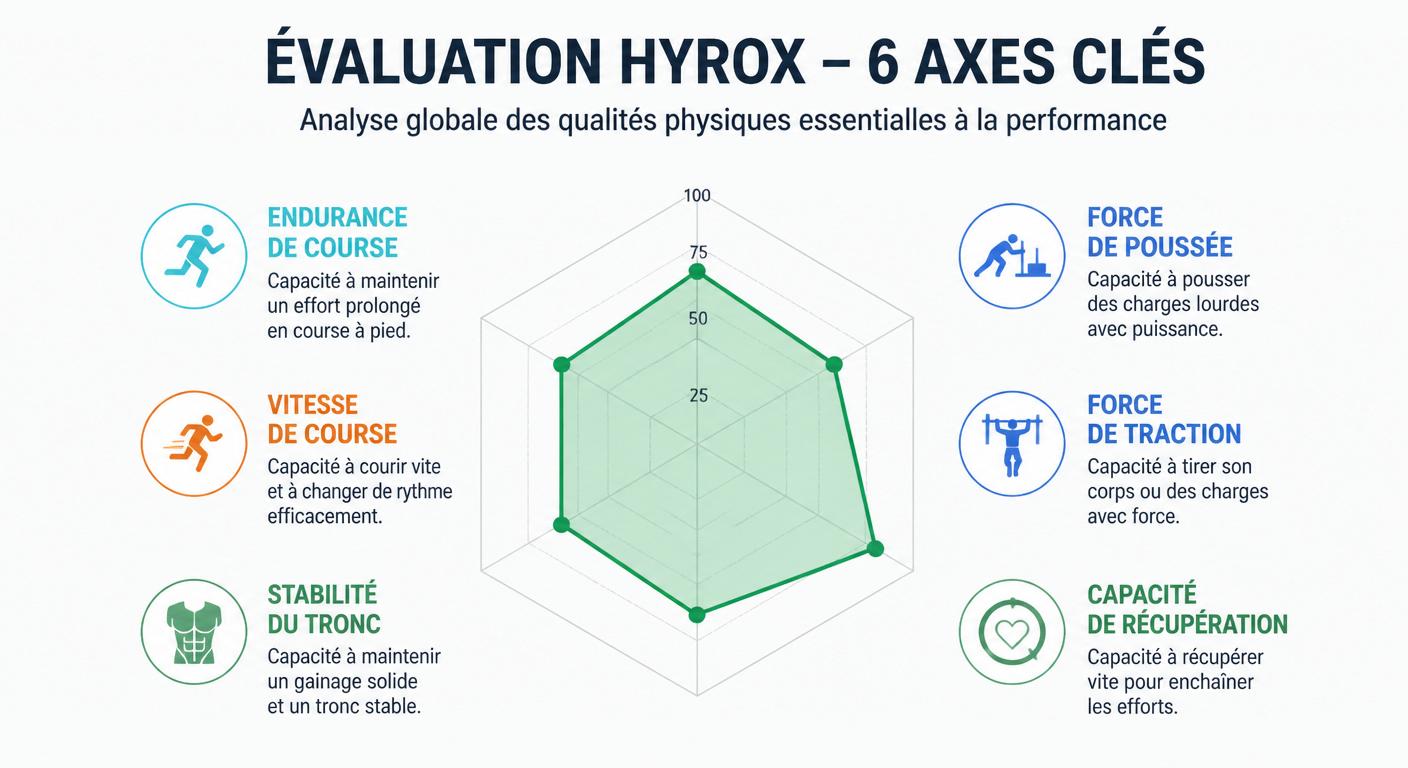 Radar à six axes pour évaluer son point de départ avant un programme Hyrox