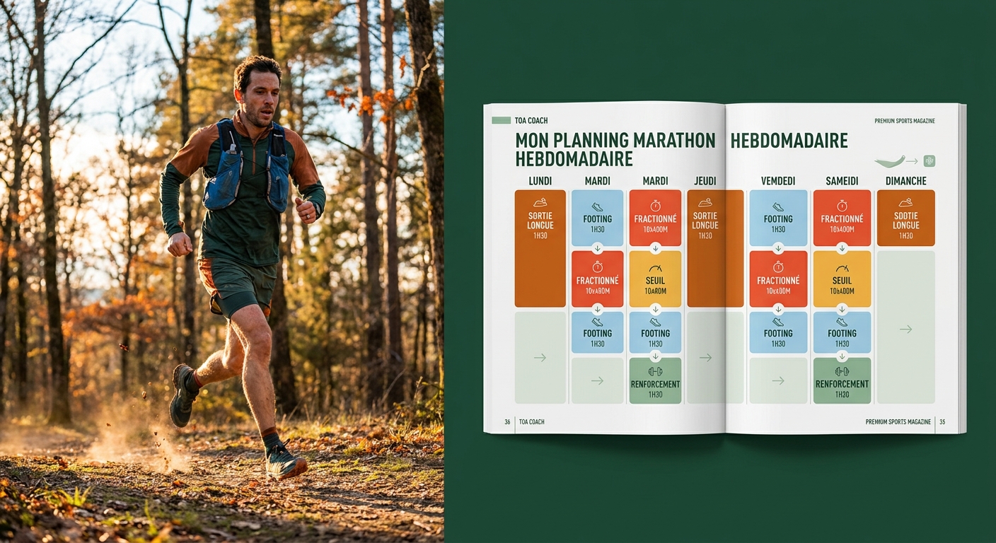 Semaine type d'entraînement marathon personnalisée avec quatre séances