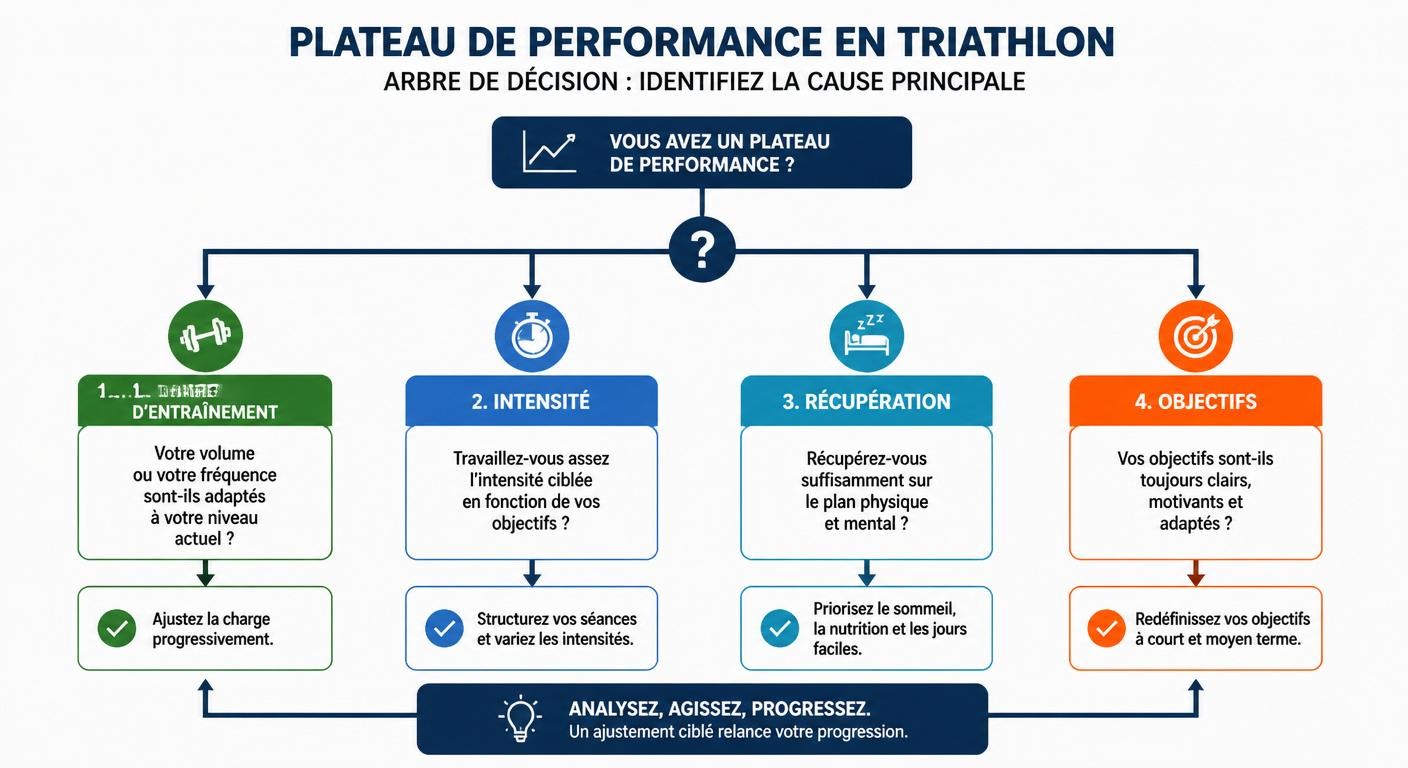 Arbre de décision pour diagnostiquer un plateau de performance en triathlon