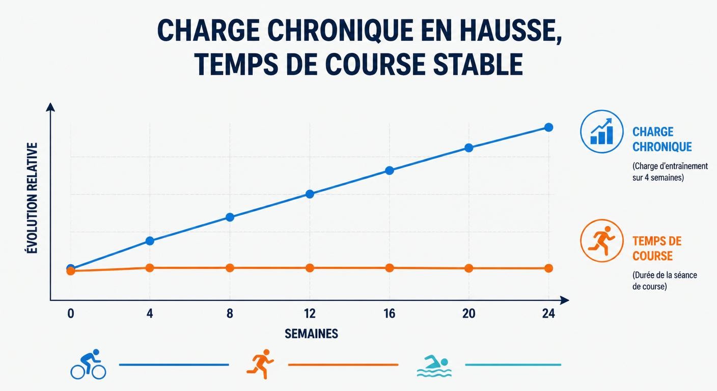 Graphique d'une charge chronique en hausse alors que les chronos restent stables