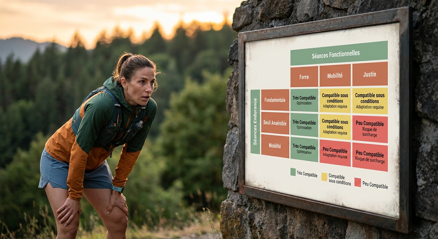 Infographie matrice de compatibilité entre séances d'endurance et fonctionnel