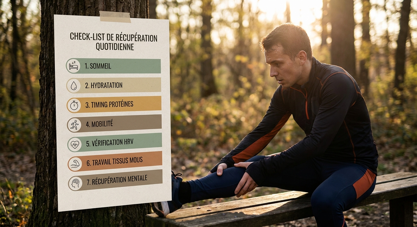 Infographie check-list de récupération quotidienne pour entraînement fonctionnel