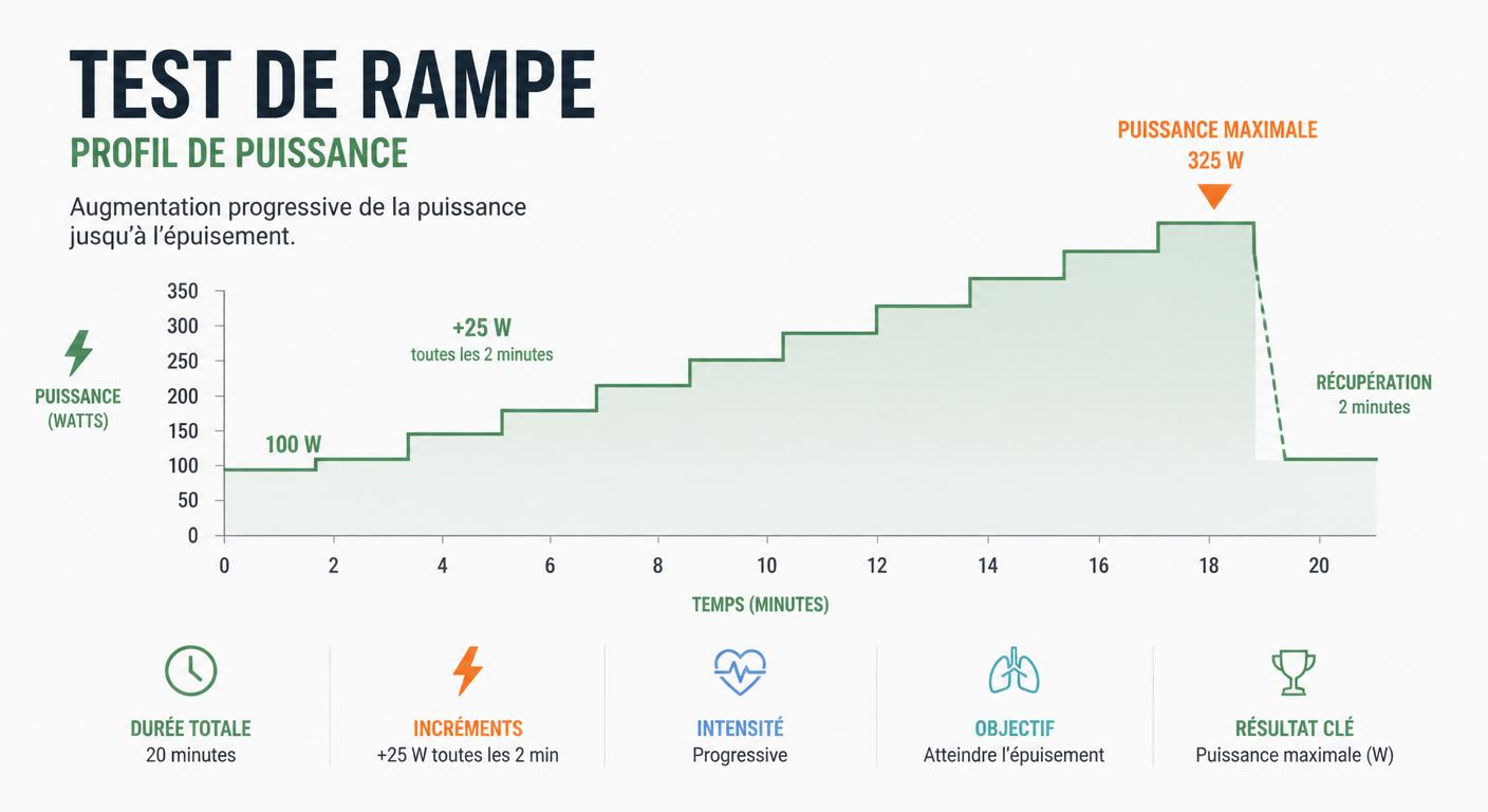 Profil d'effort du test rampe FTP running
