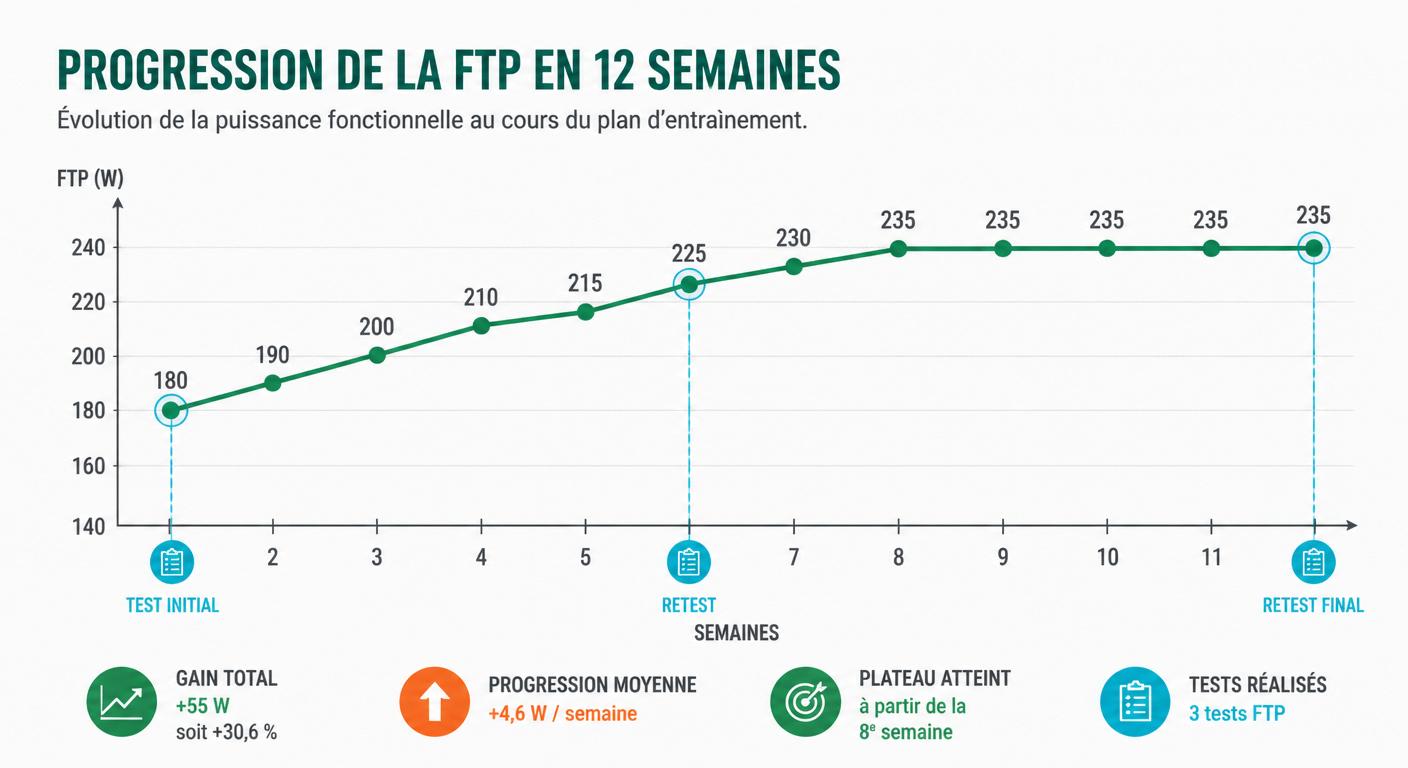 Infographie de la progression de la FTP running sur 12 semaines