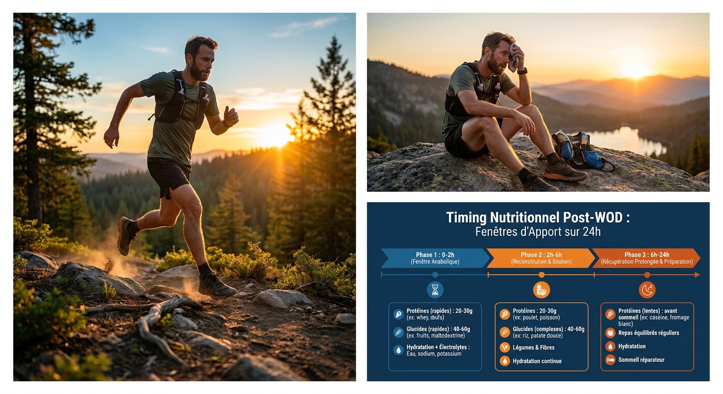 Infographie du timing nutritionnel post-WOD