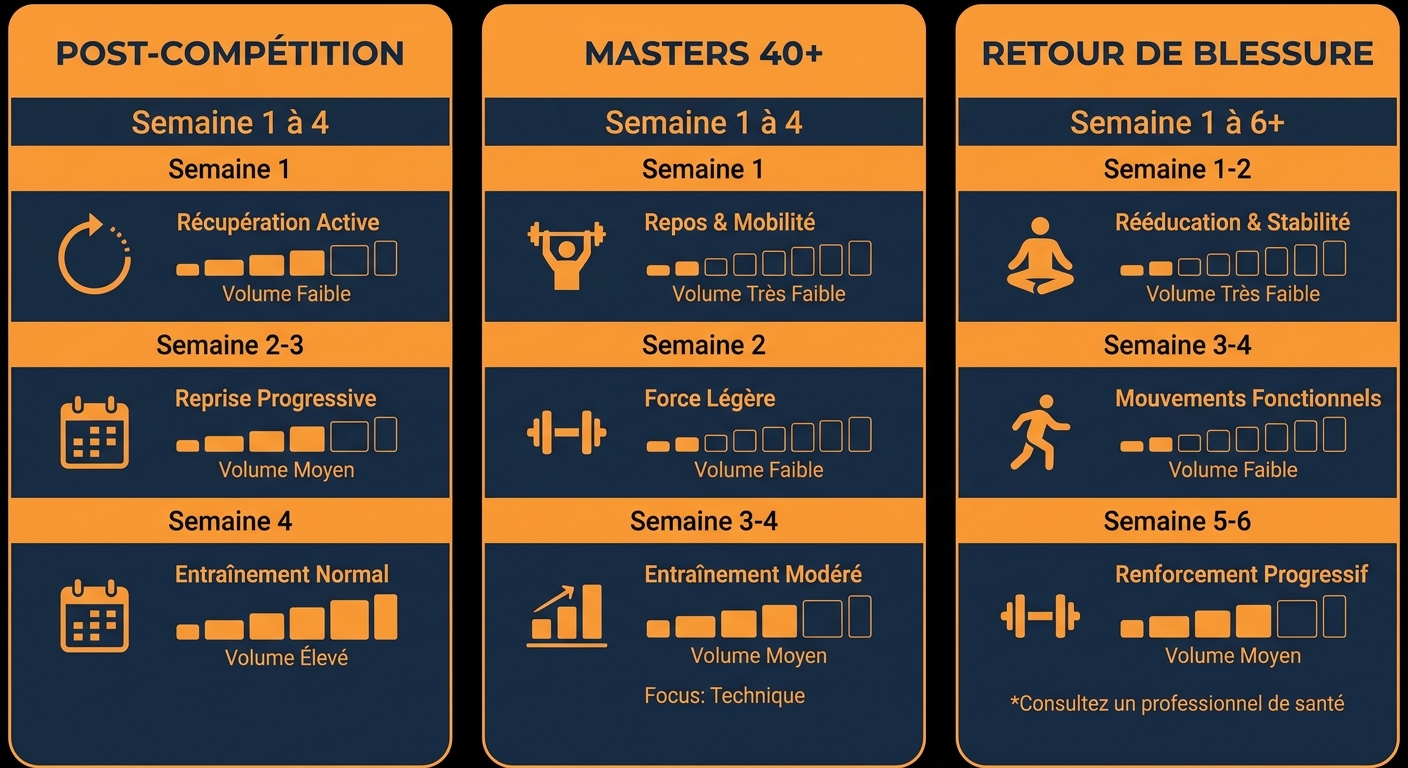 Infographie protocoles recuperation CrossFit par profil