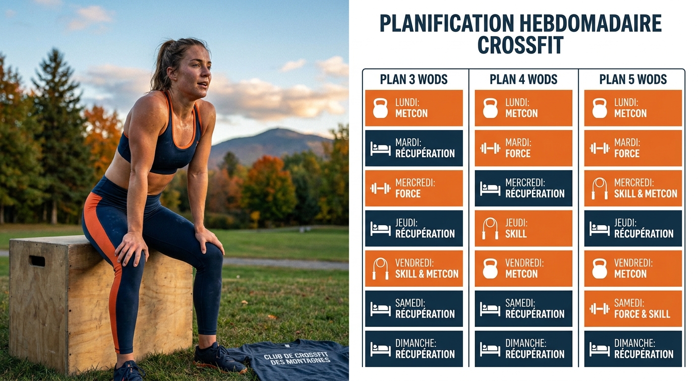 Infographie semaine type CrossFit 3 4 5 WOD