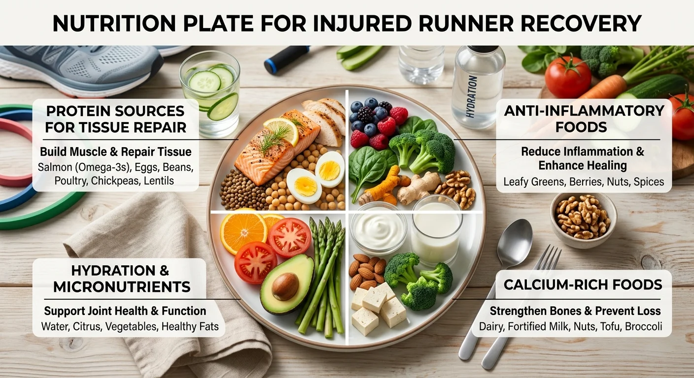 Assiette nutrition idéale pour la récupération du coureur blessé