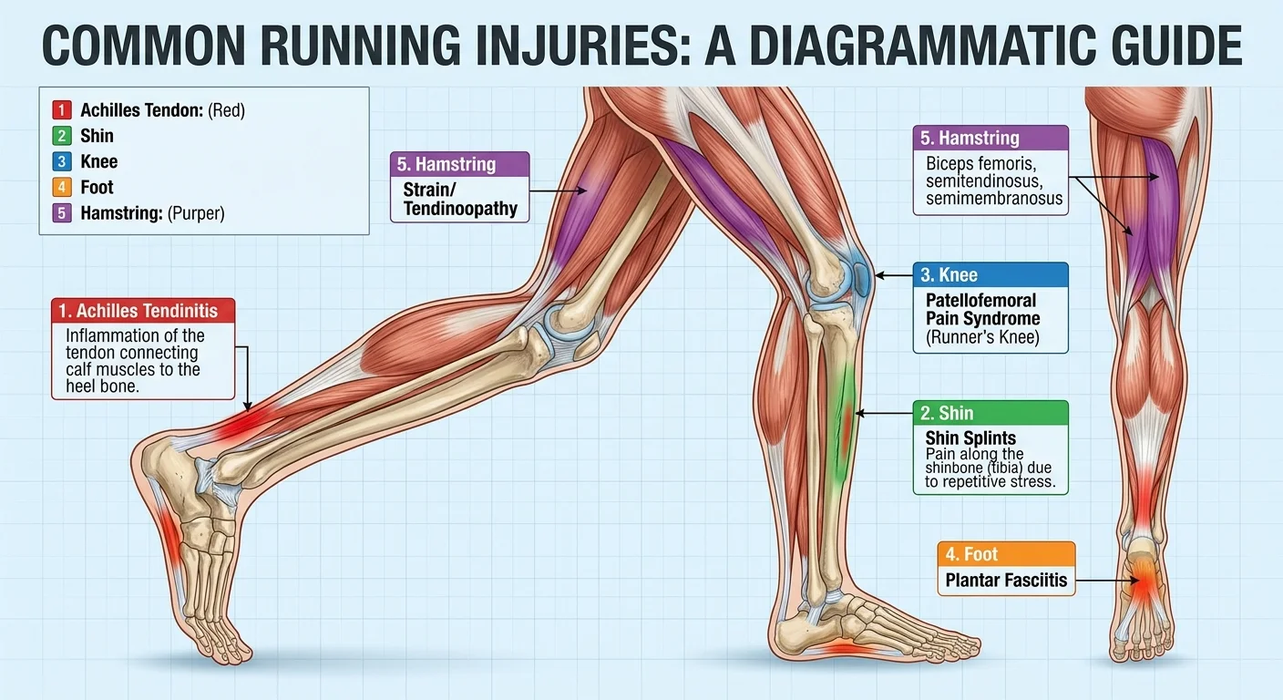 Les 5 blessures courantes du coureur et leurs zones affectées