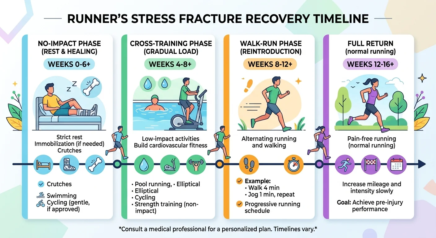 Timeline de reprise après fracture de fatigue chez le coureur