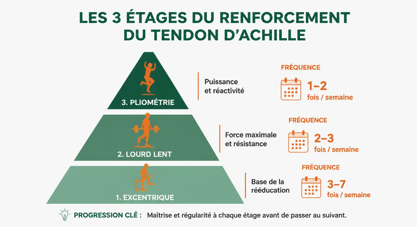 Pyramide de renforcement tendon d'Achille avant reprise course à pied