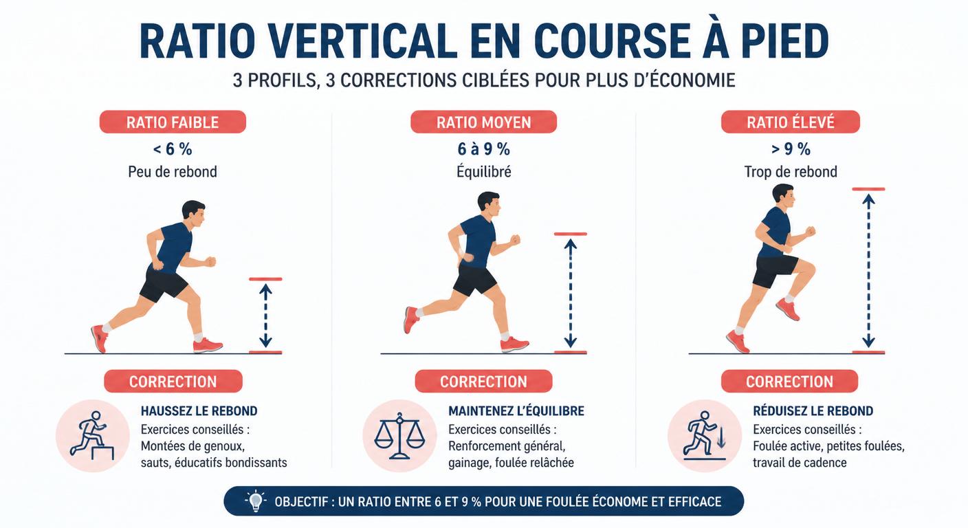 Illustration des trois profils de ratio vertical et leurs corrections