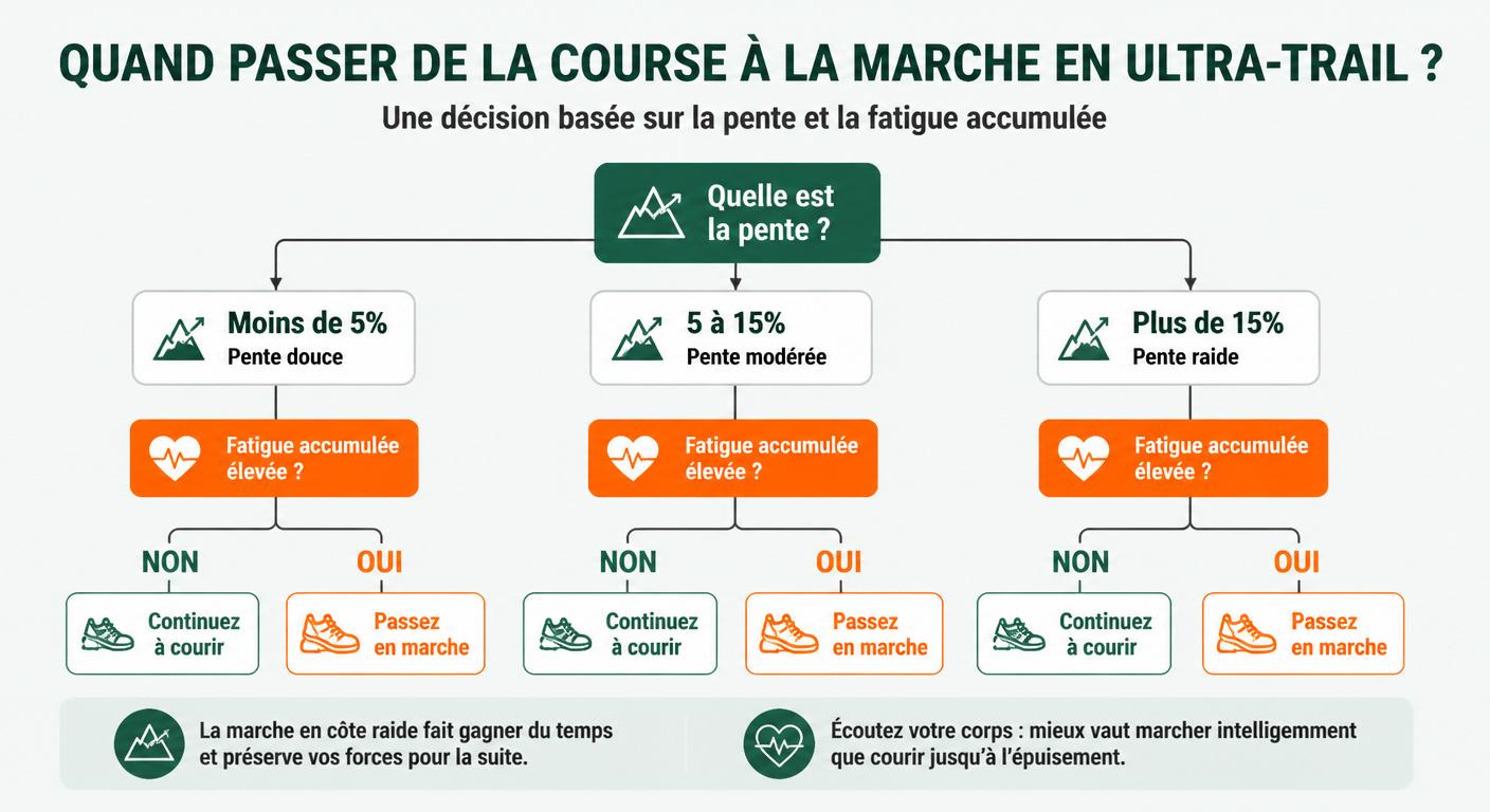Arbre de décision pour passer en marche selon la pente et la fatigue