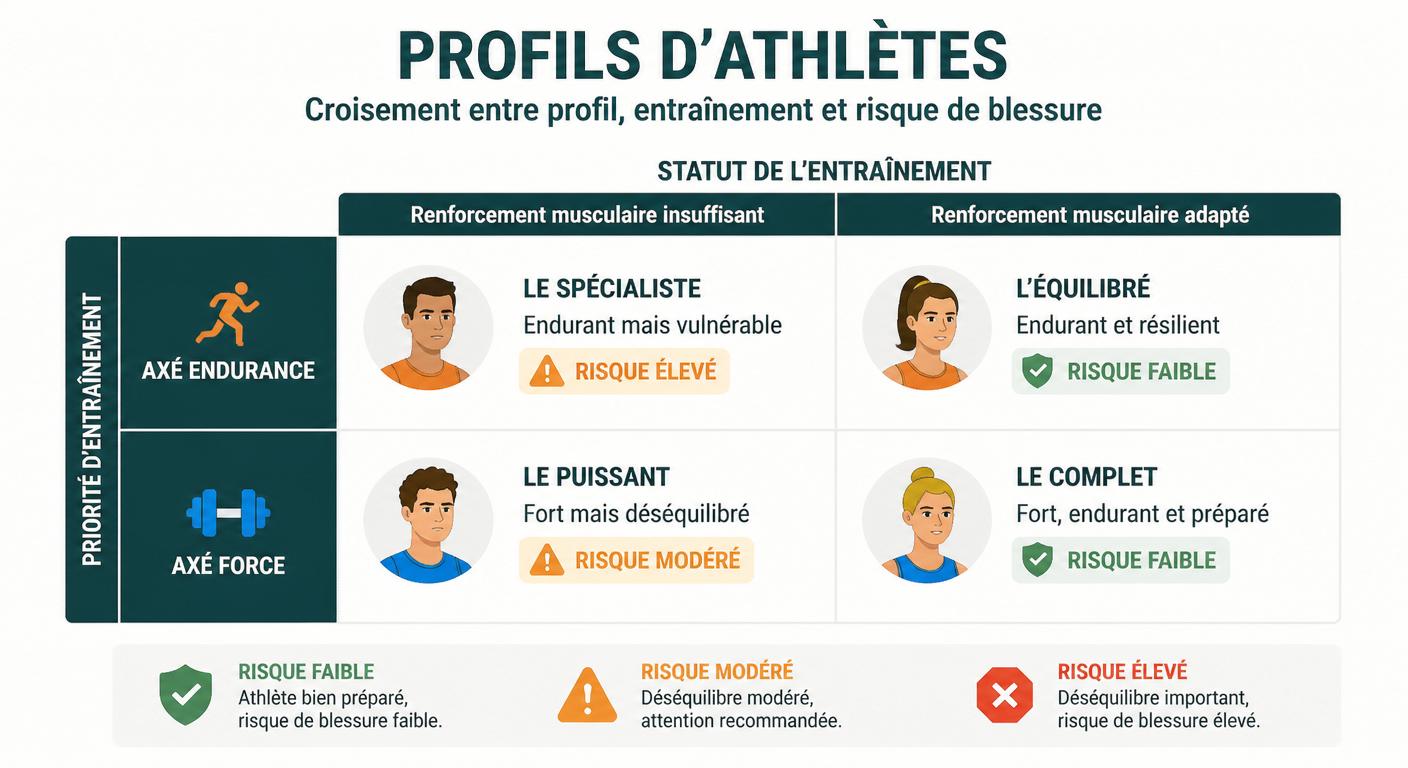 Infographie matrice profils et risque d'interférence en entraînement concurrent